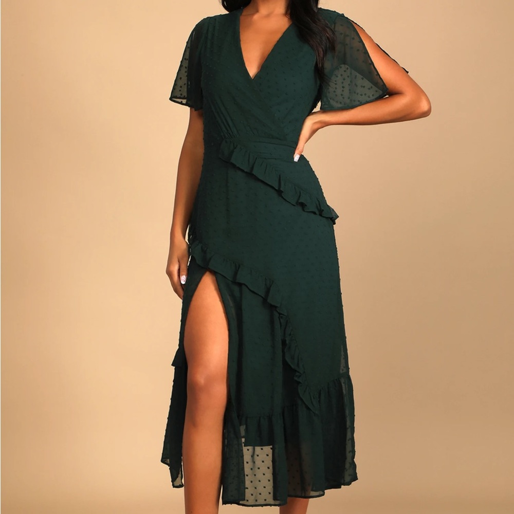 NWT Lulus Next To You Emerald Green Dress